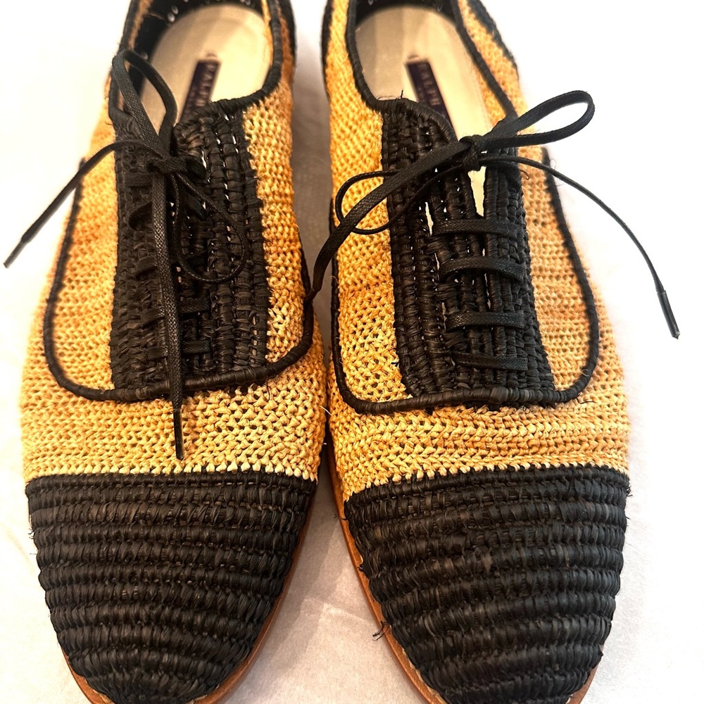 Ralph Lauren Purple Label Black and Tan Flats
